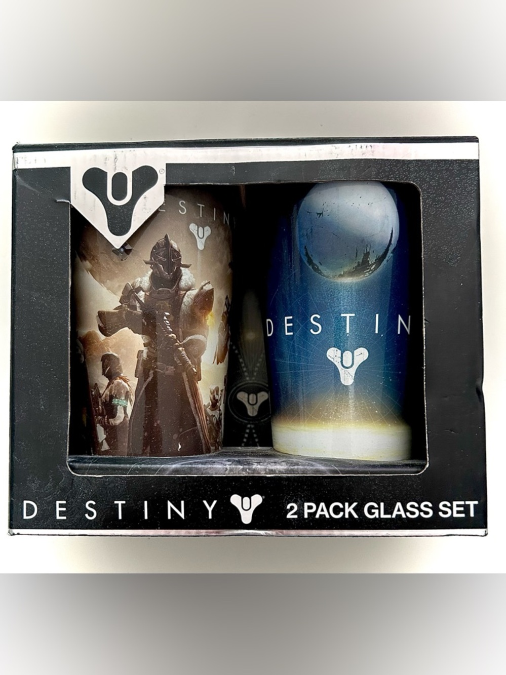 Destiny glass set, Bungie 2pc Destiny glass tumblers NIB